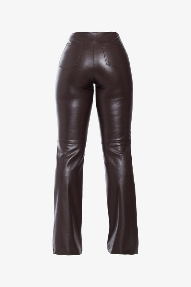 Pantalon MC cuerina Cafe